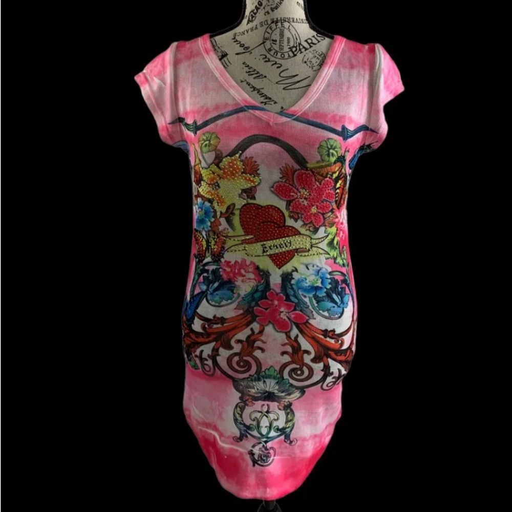 Elizabeth’s Secret graphic mini dress juniors XL